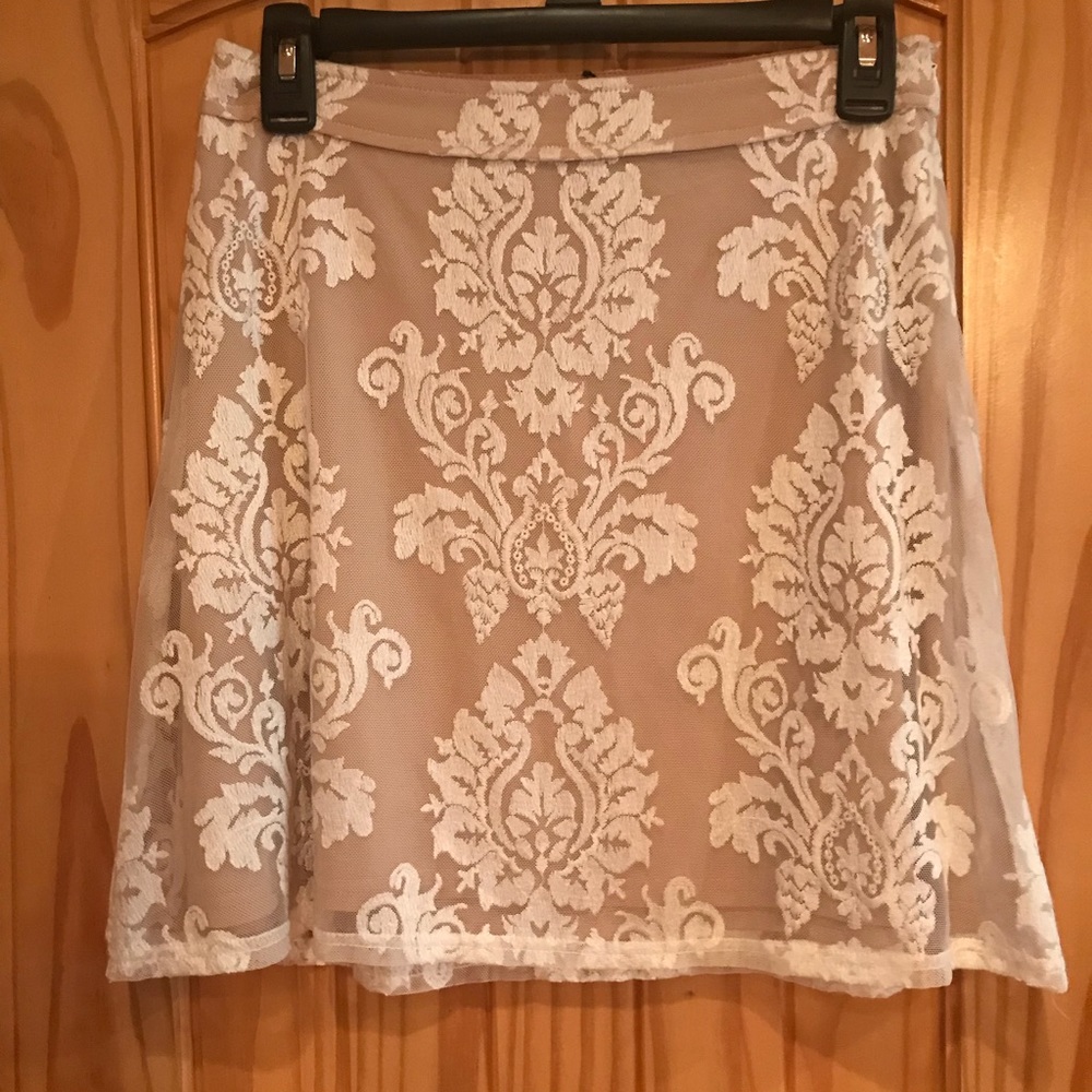 Beautiful tan with cream overlay skirt